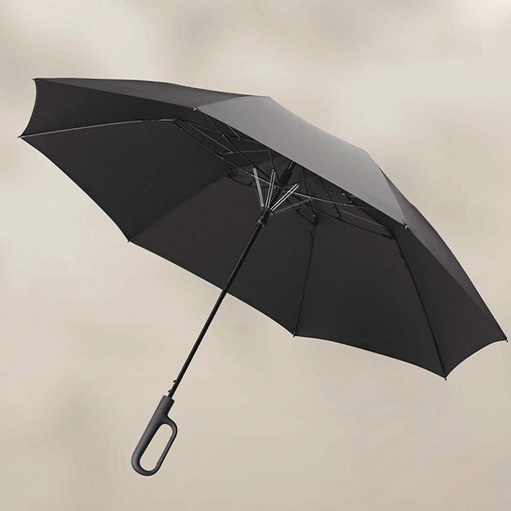 Inverted double fiber reflective reverse folding umbrella