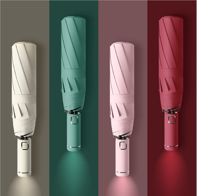 LED Anti UV 3 Fold Umbrella