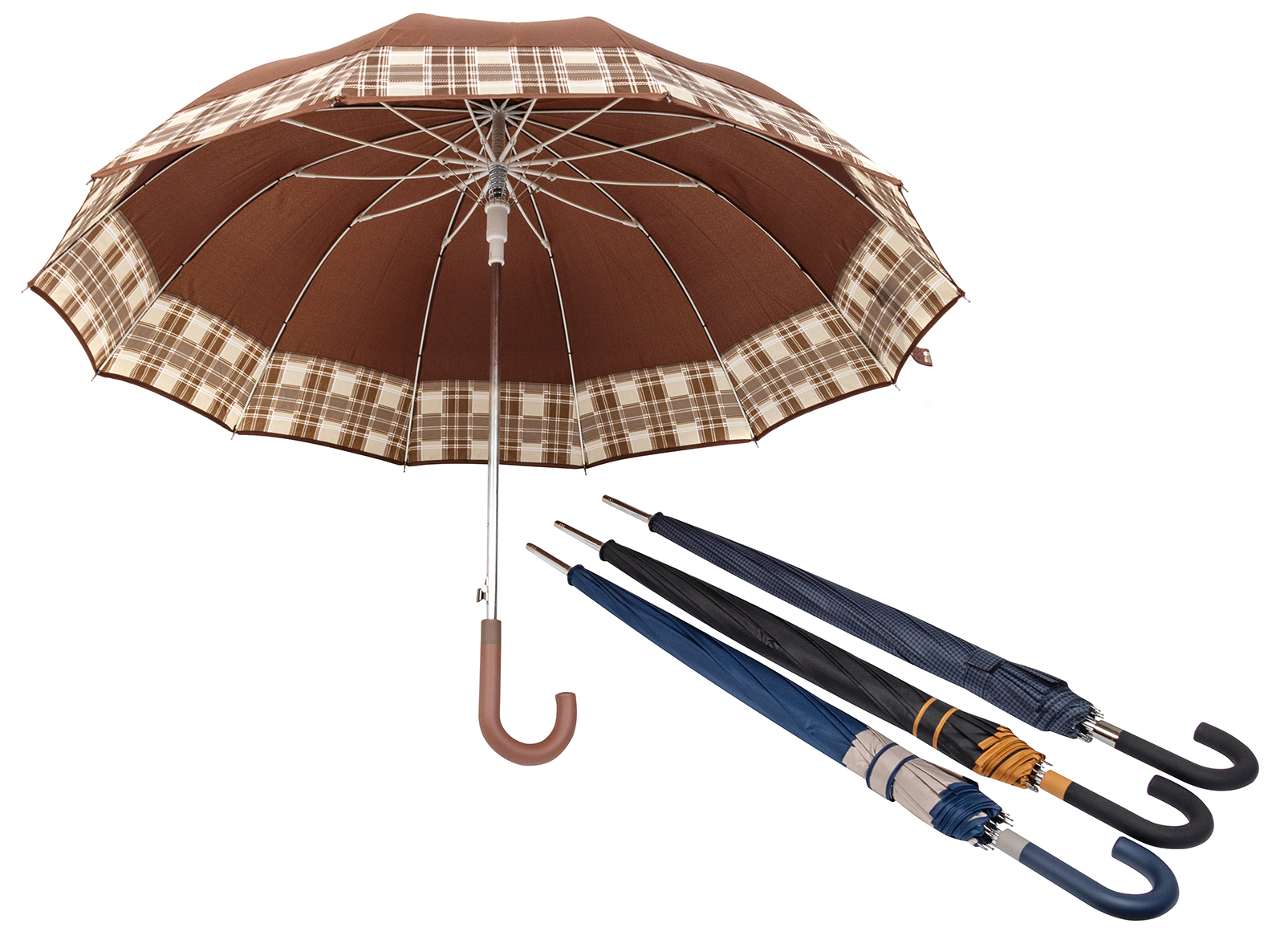 12 Ribs Fiberglass Straight Umbrella