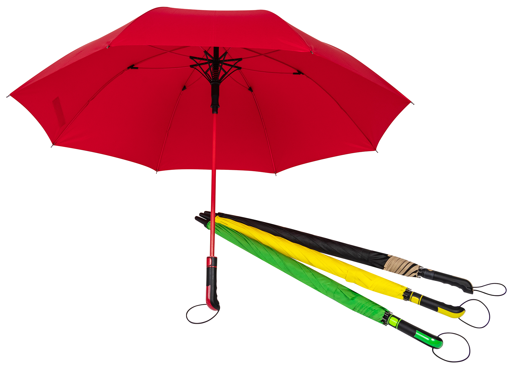 High Quality Fiberglass Auto Open Straight Umbrella
