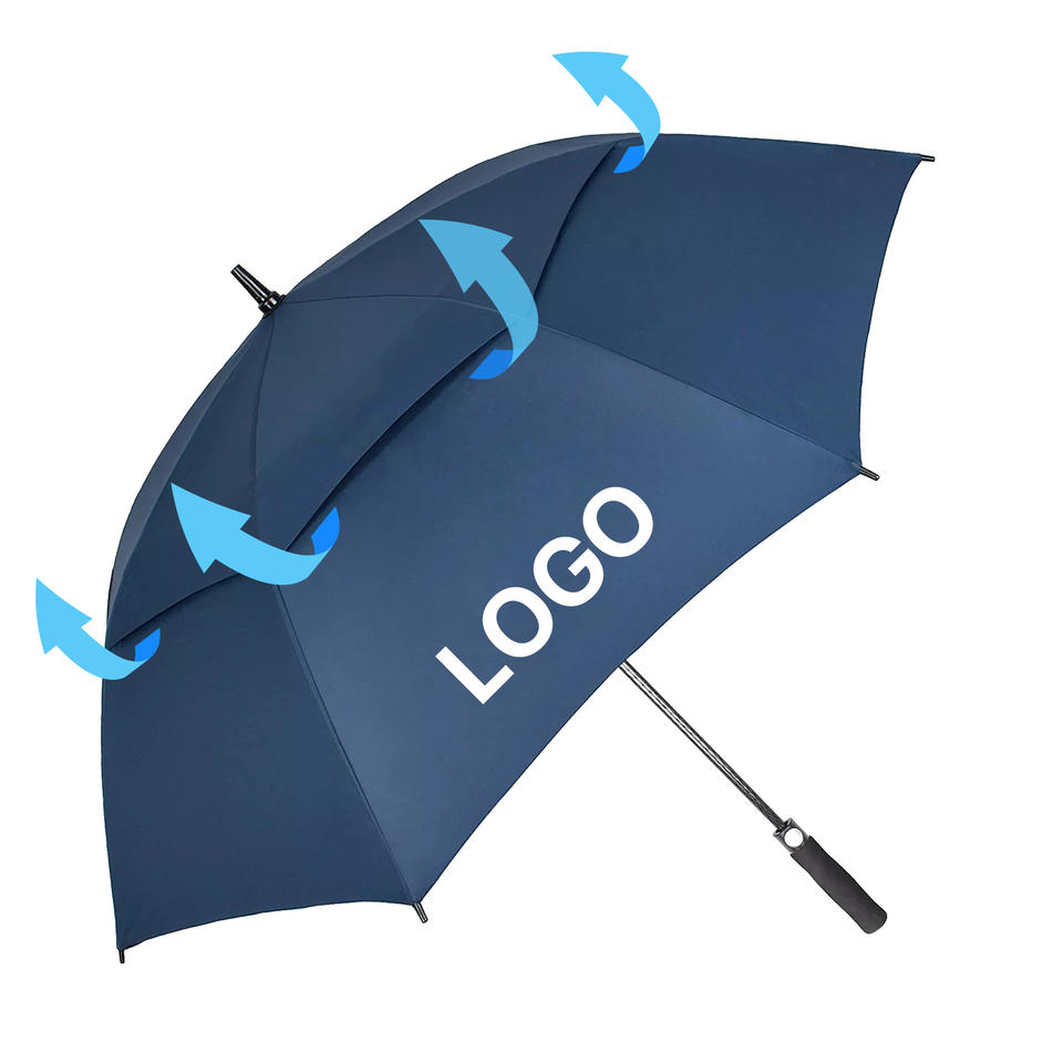 Double Layer Windproof Straight Umbrella