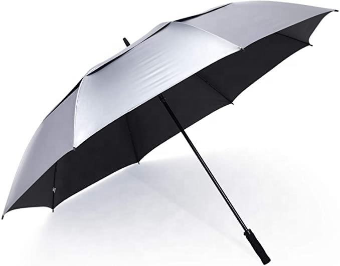 Windproof Double Layer Fiberglass Straight Umbrella