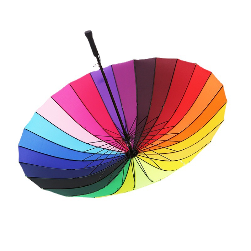 24 Ribs Rainbow Straight Umbrella