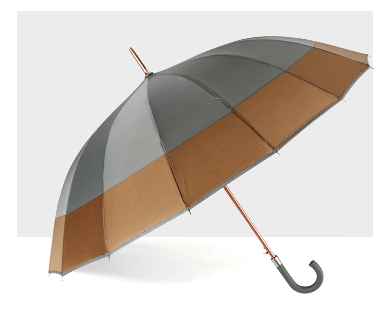 16 Ribs Windproof Auto Open Straight Umbrella