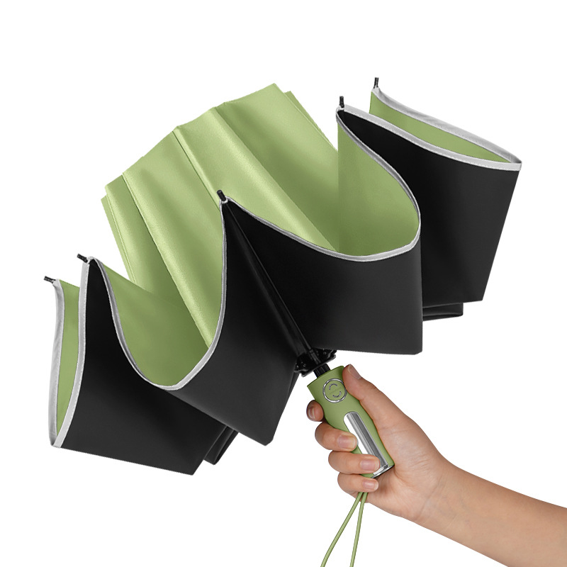 Windproof Reflective Reverse Folding Umbrella